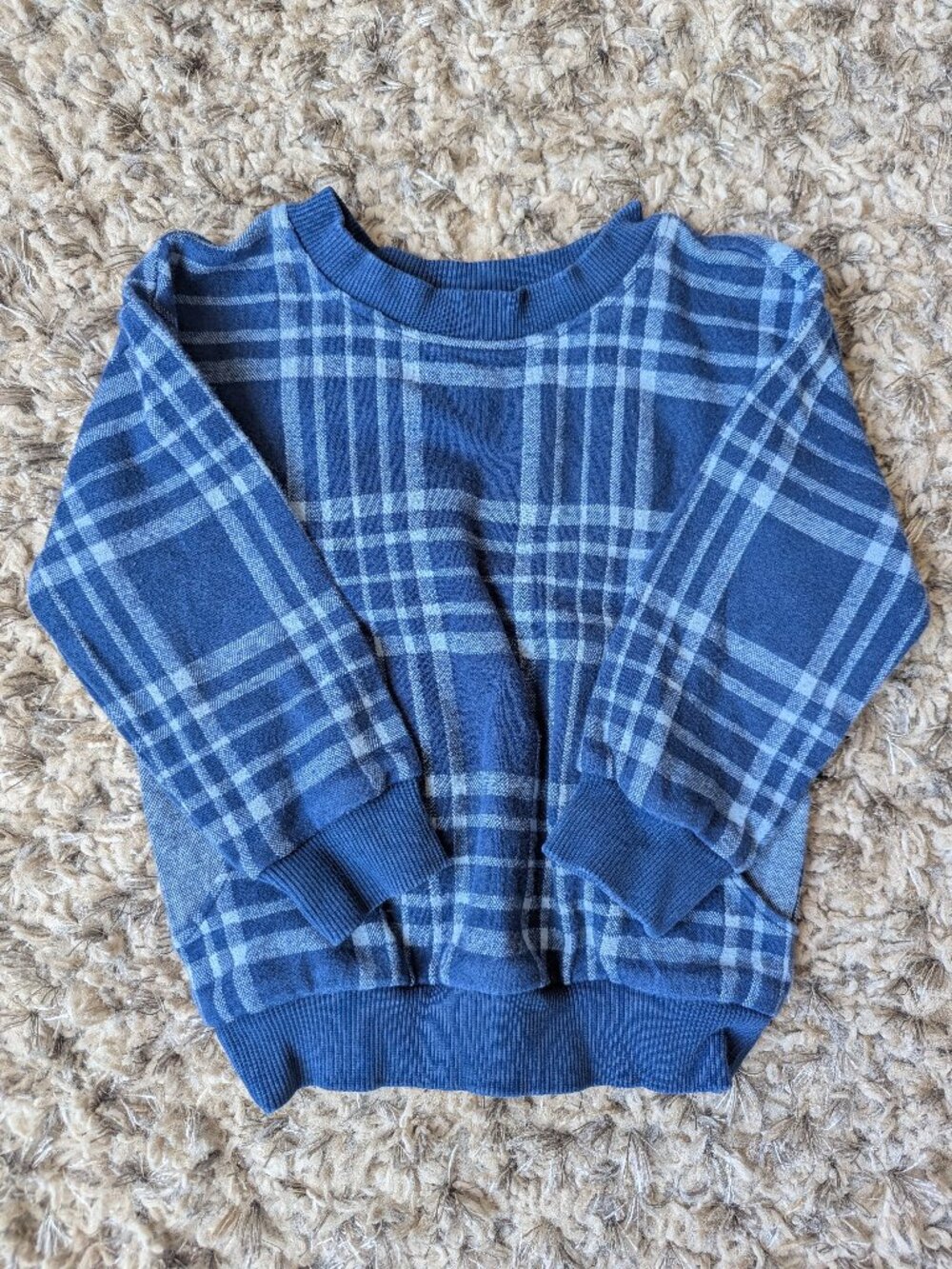 Hanna Andersson blue plaid pullover sweatshirt